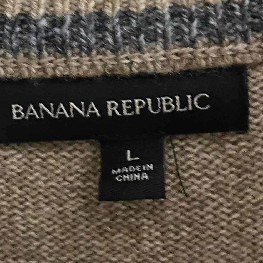 Banana Republic‎ Men's Tan ZipUp Sweater 80% MERINO WOOL BLEND GOOD CONDITION